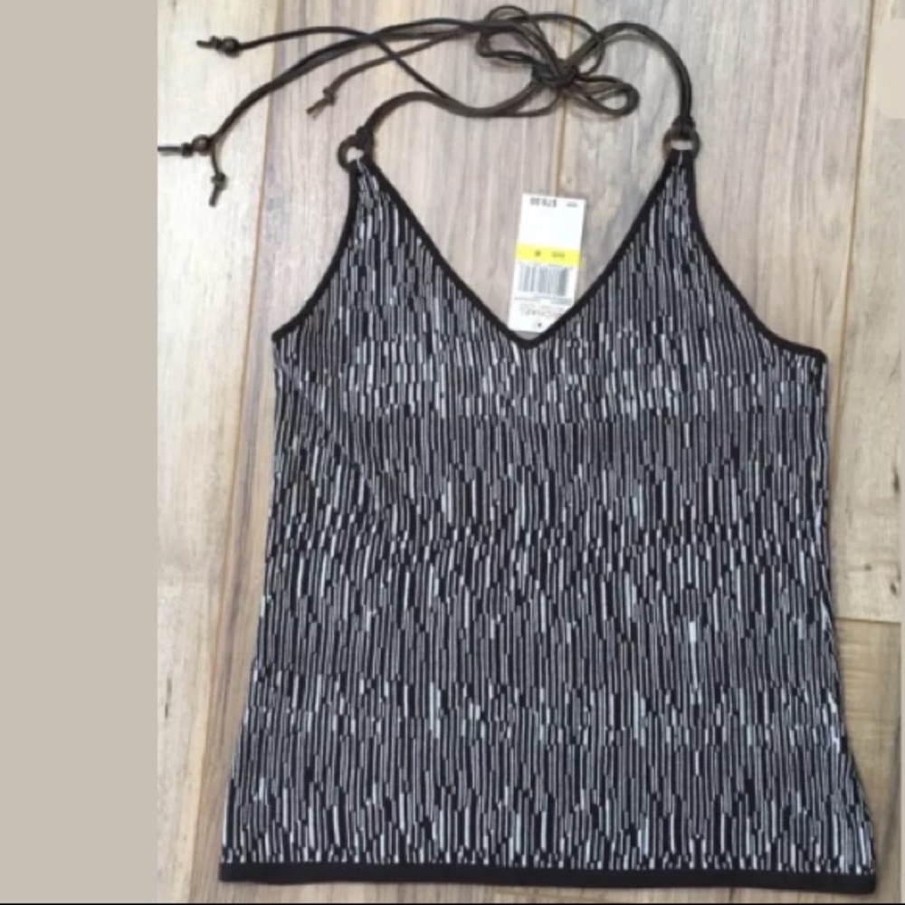 MICHAEL KORS Safari print halter top beaded NWT